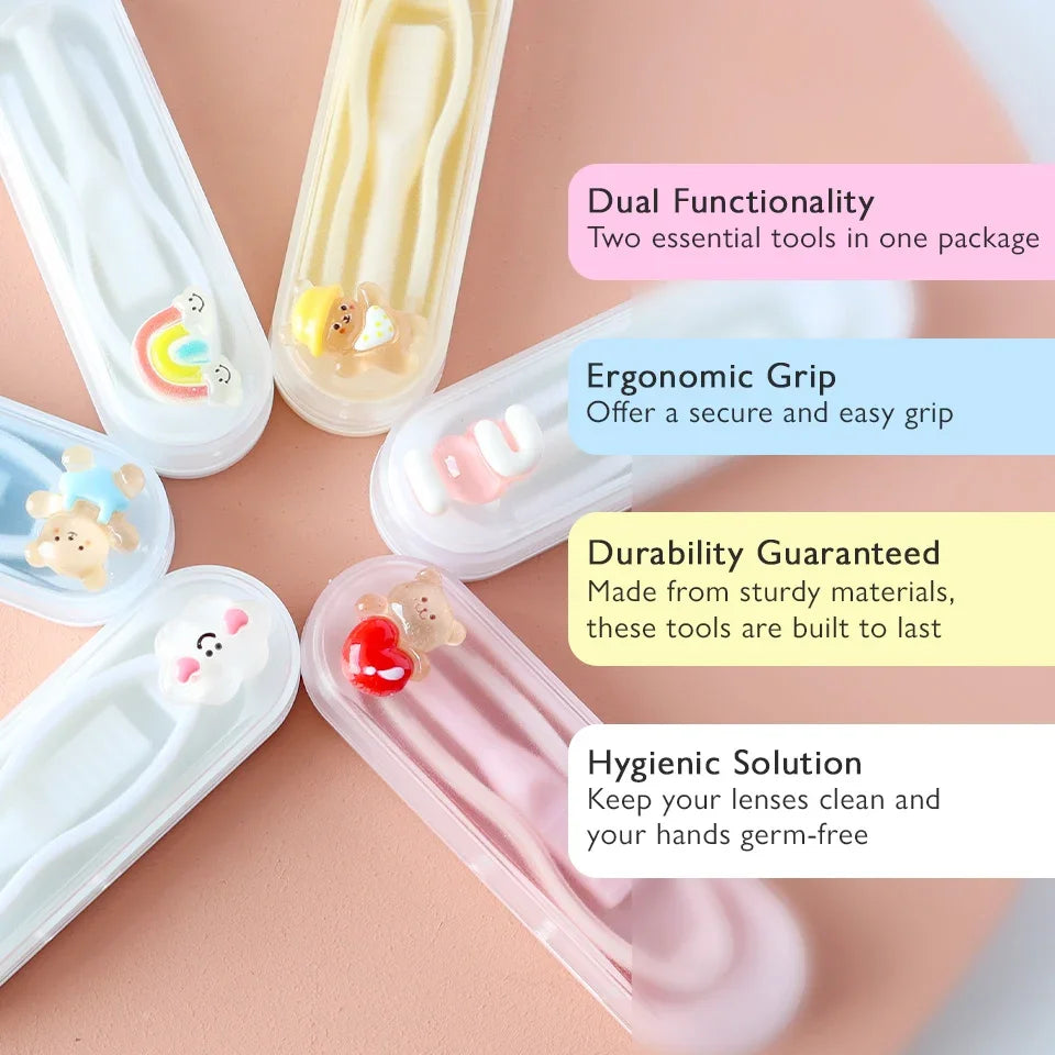 CuteCharm Lens Helpers Tweezers Duo