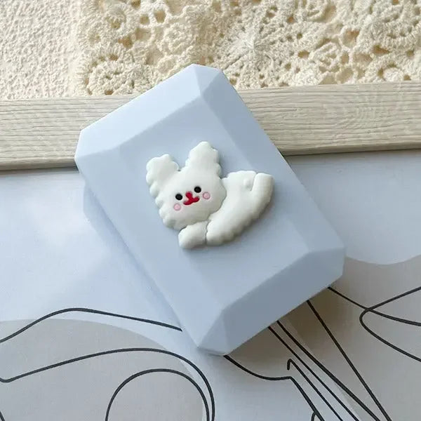 Korean-Style White Teddy Contact Lens Travel Kit - HoneyColor