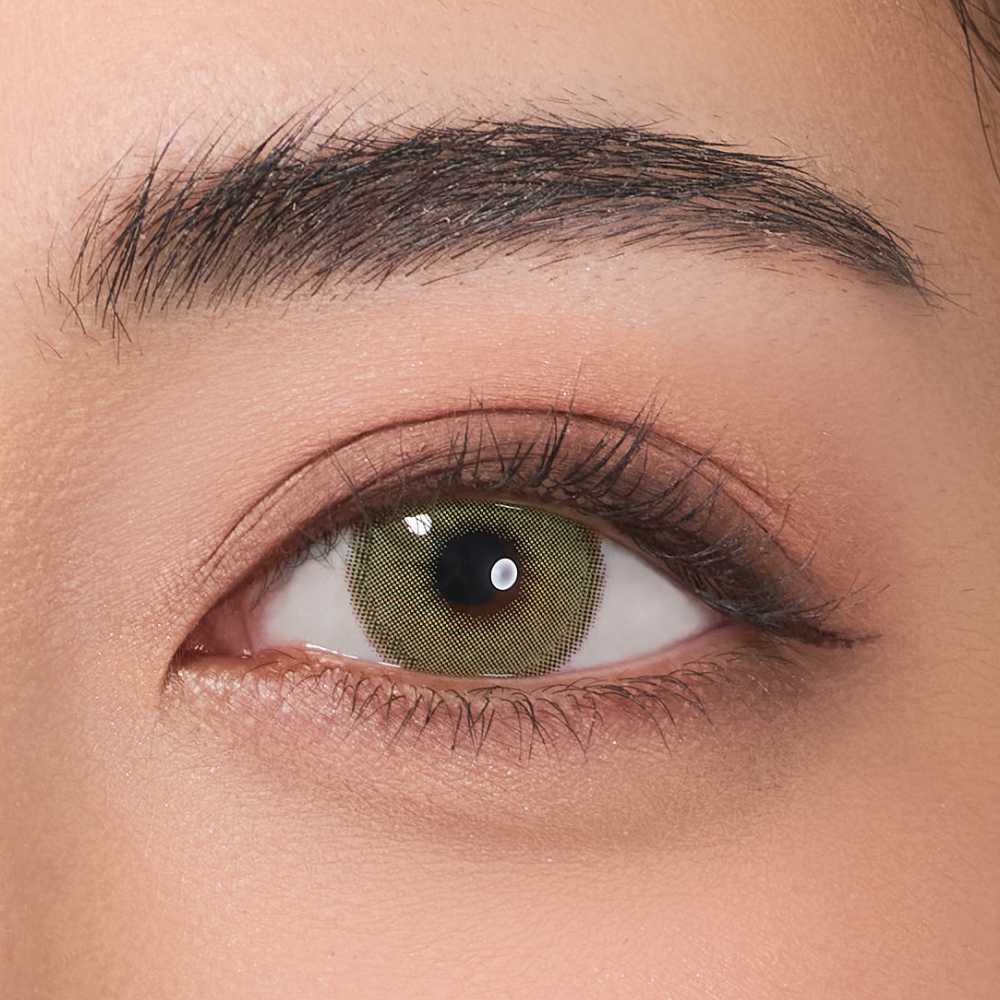 Night Veil Silky Green - Realistic Colored Contacts for Dark Eyes