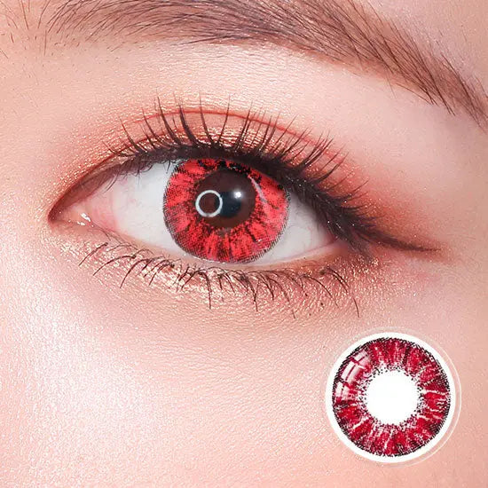 Super Crystal Red Colored Contacts – Cosplay Lenses with Doll-Eye