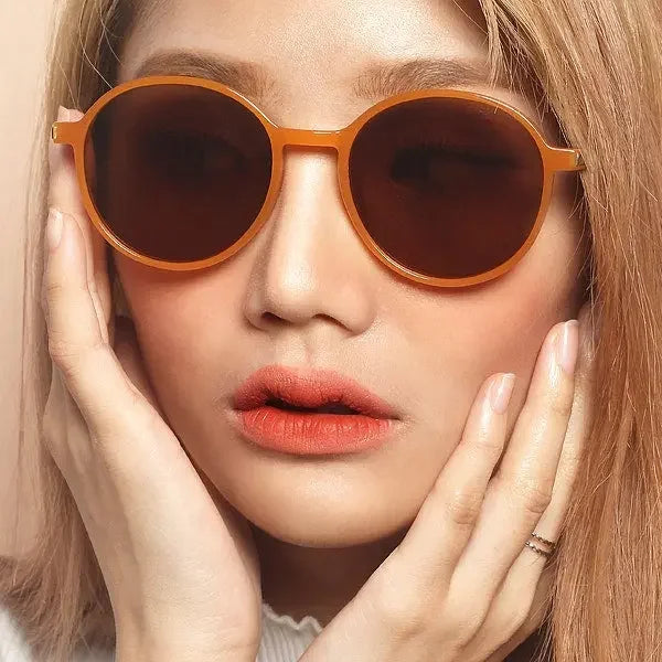 VEU Revi Sunglasses 0062 Orange - Bold Round Frames display picture 2