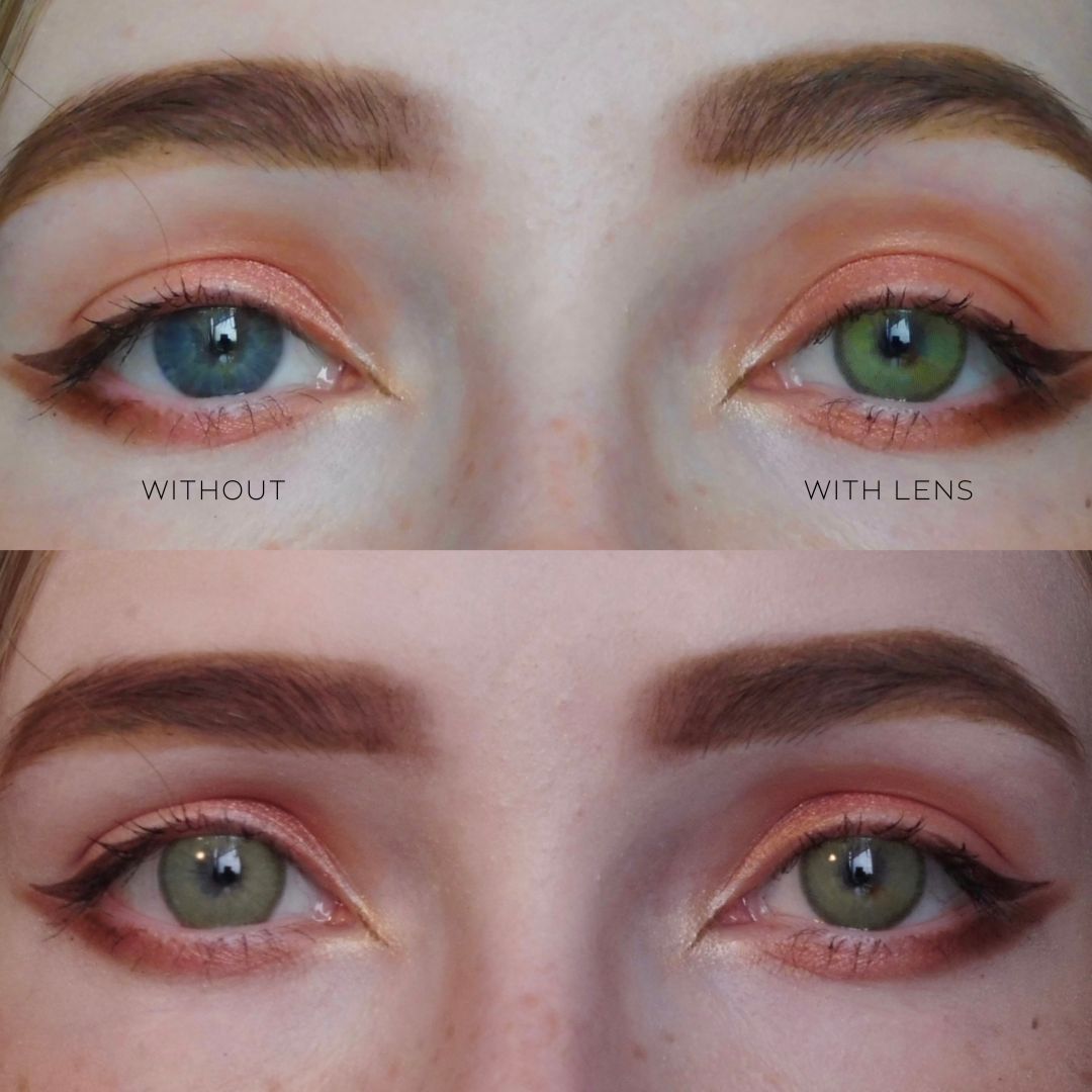 Night Veil Silky Green - Realistic Colored Contacts for Dark Eyes