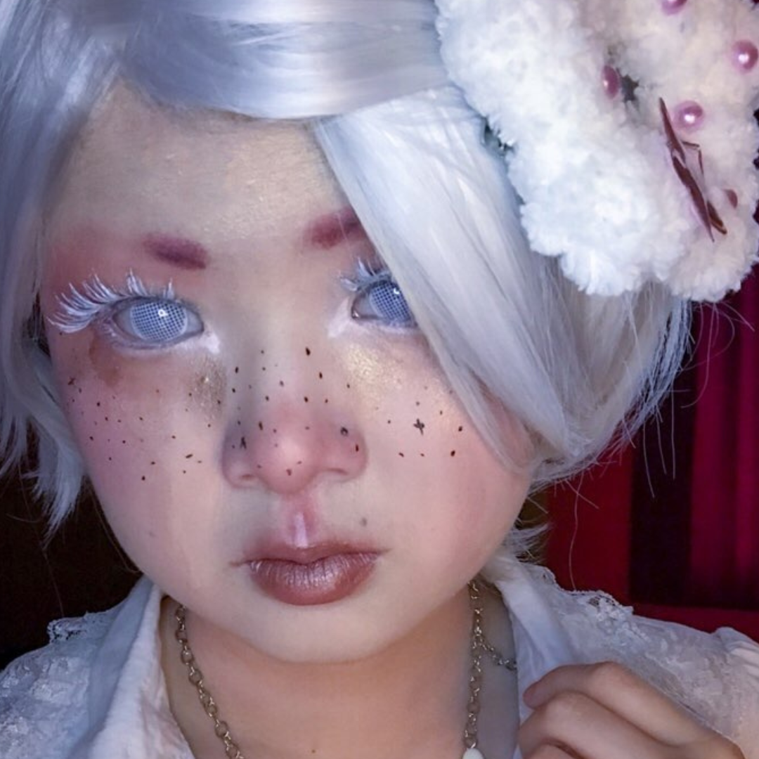 White Screen Round Mesh Halloween Lens