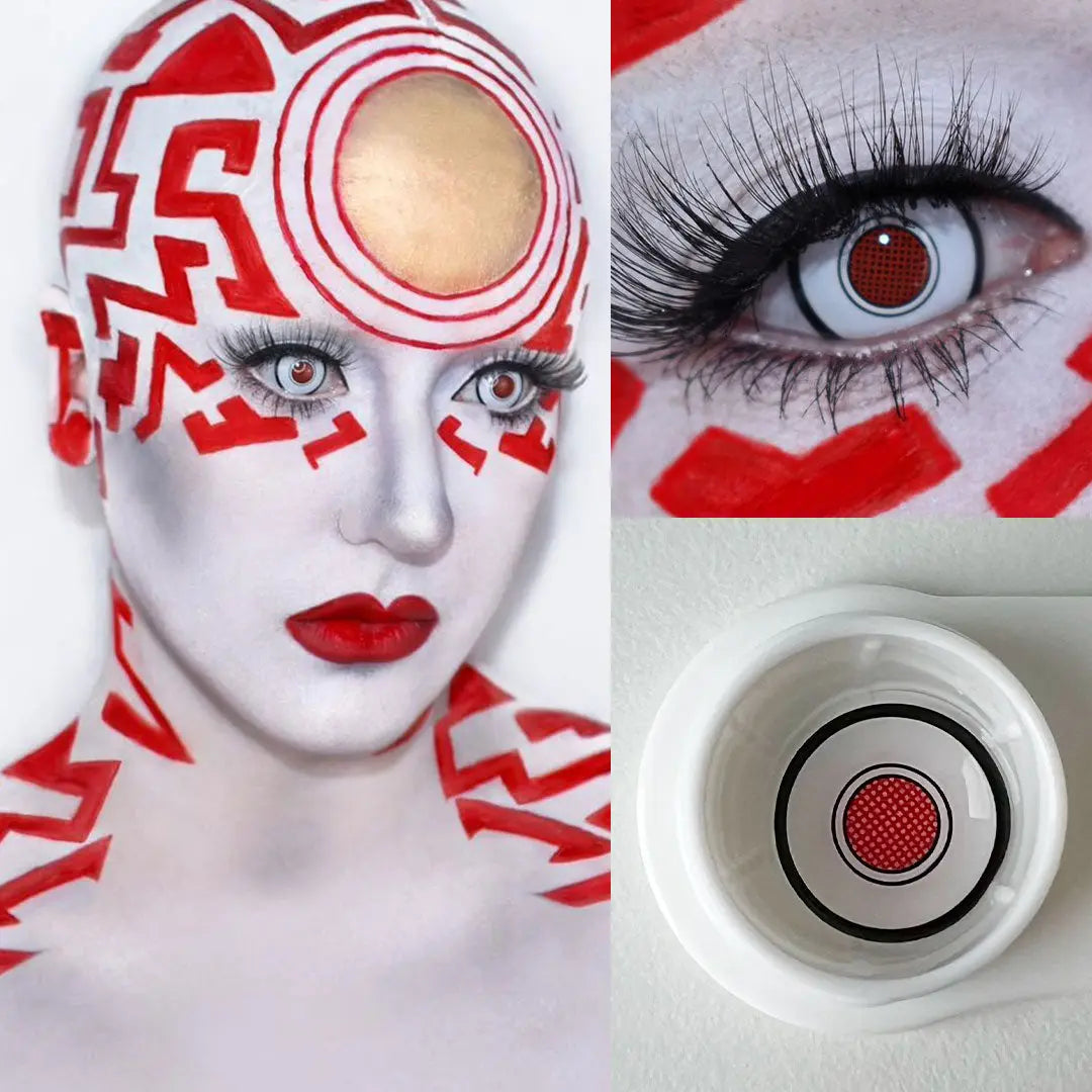 Unlock Futuristic Vision with White Robot Mesh Crazy Lens