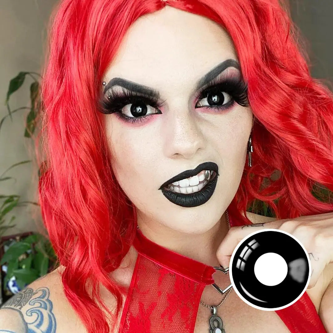 Intense Black Crazy Lens for Scary Evil Eyes