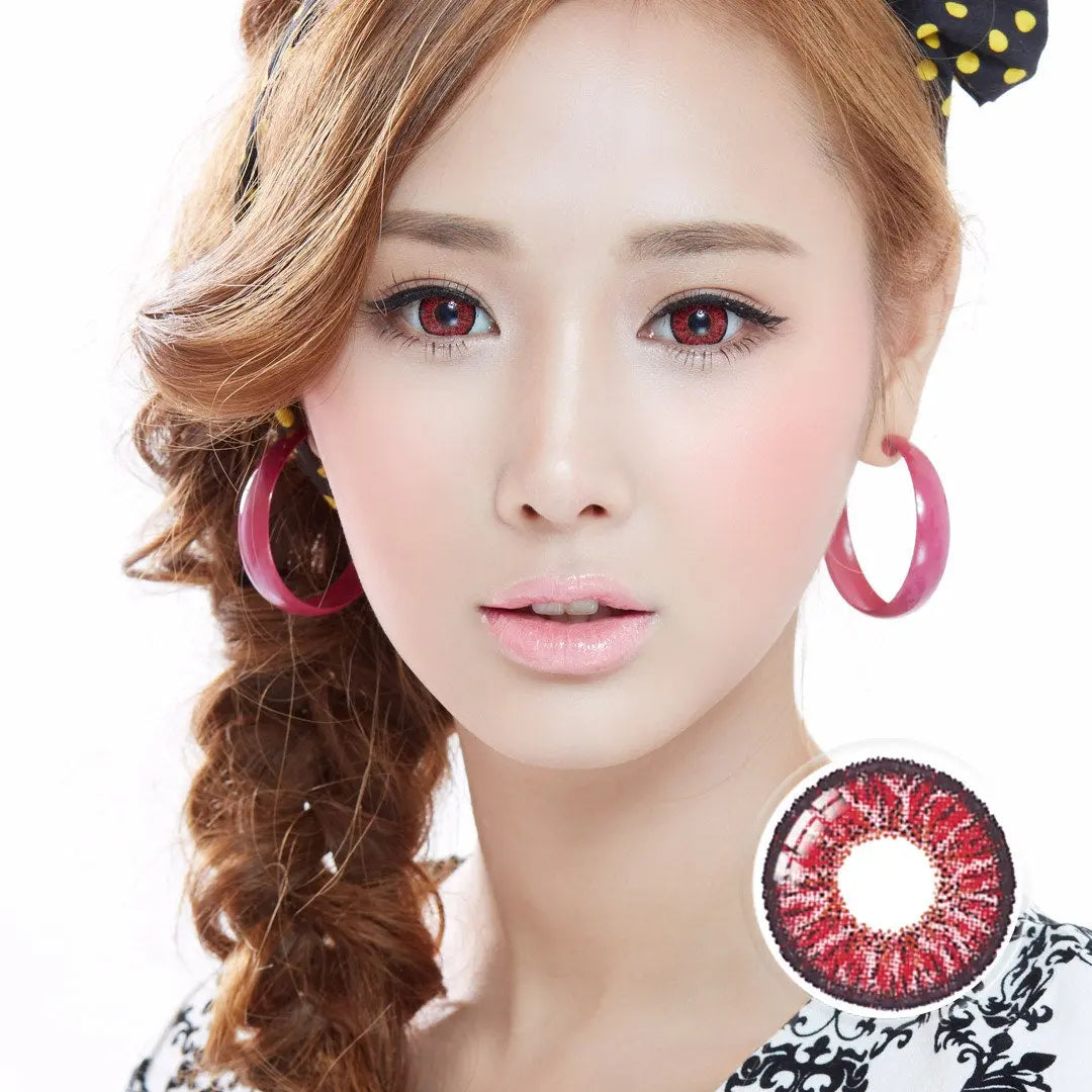 Max Elegance Red Contacts – Bold Red Lenses for Cosplay & Anime