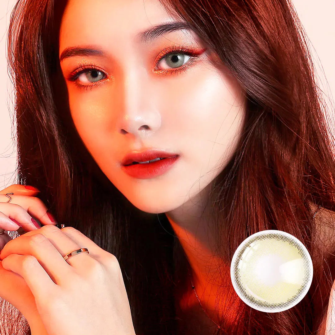 Night Veil Silky Green - Realistic Colored Contacts for Dark Eyes