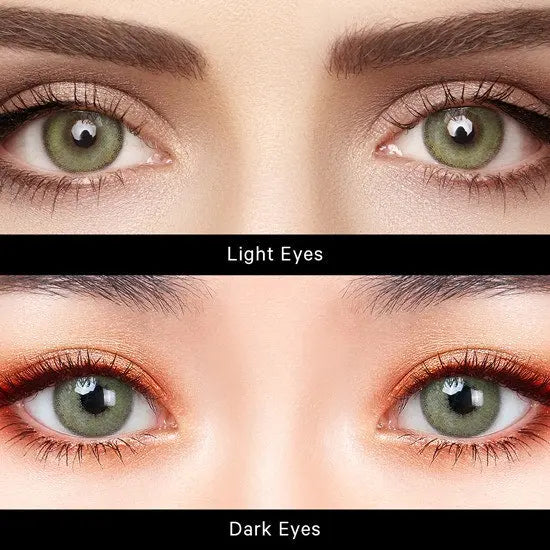 Night Veil Silky Green - Realistic Colored Contacts for Dark Eyes